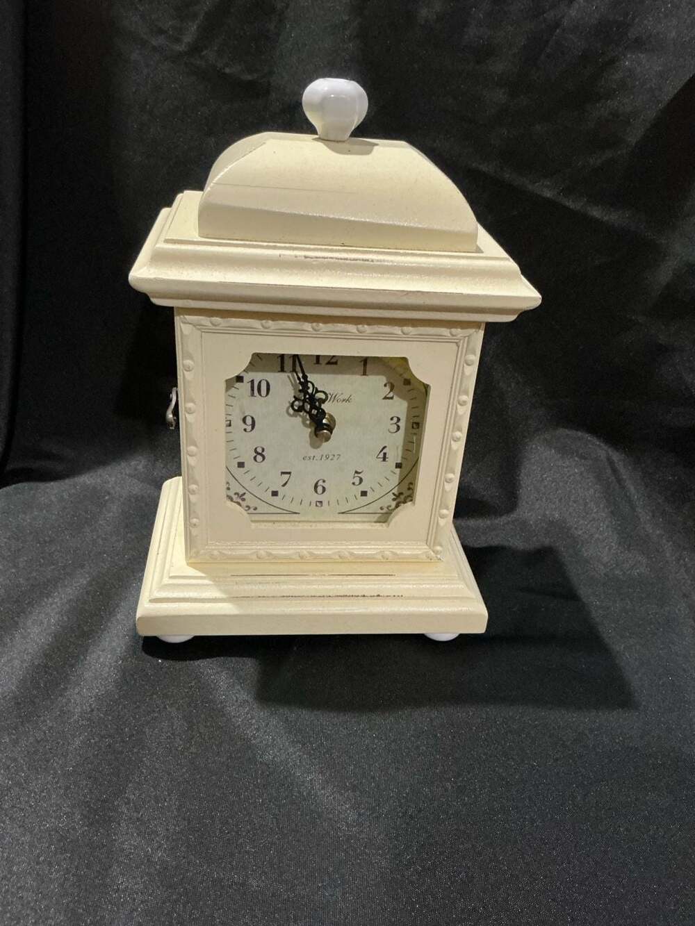 Creative Co-Op Cream Wood Mantle Clock